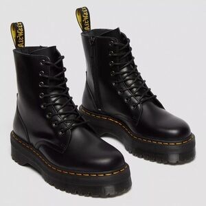 Dr. Martens Jadon Boot Smooth Leather Platforms in Black